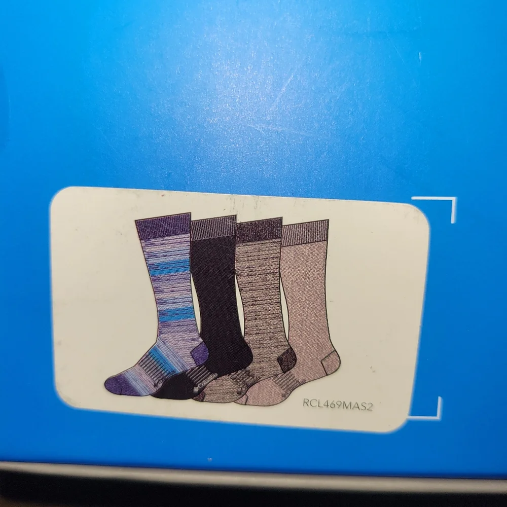 Columbia 4 Pack Cushioned Socks Cotton Bottoms Moisture Control Men's Size 6-12